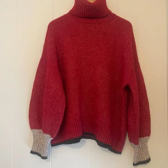 La Ligne Red Knit Sweater • Size Large • Classic Elevated Essential - Picture 4 of 11